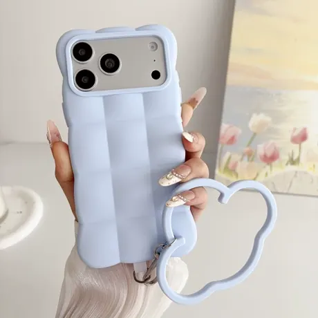 Silicone phone case with cloud wrist strap — supplier listing photo