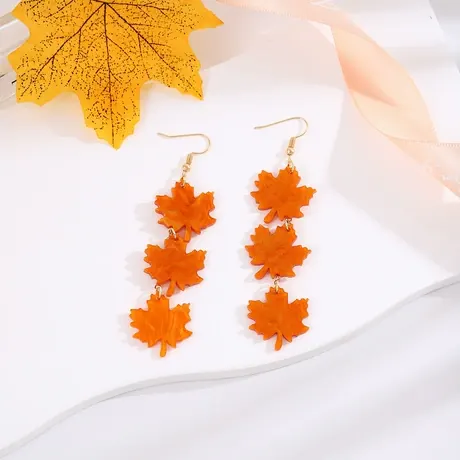 Maple-leaf drop earrings — supplier listing photo