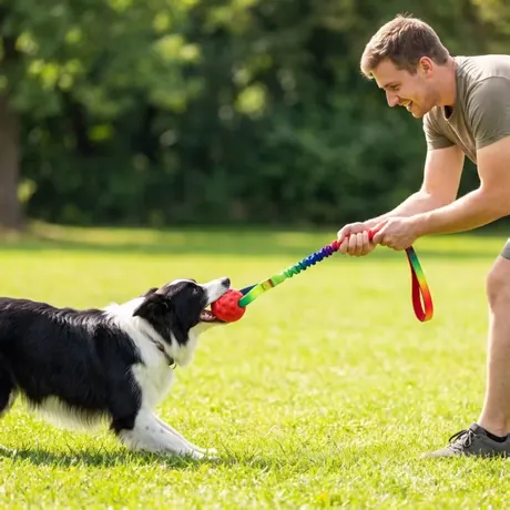 Rope ball tug toy for dogs — supplier listing photo