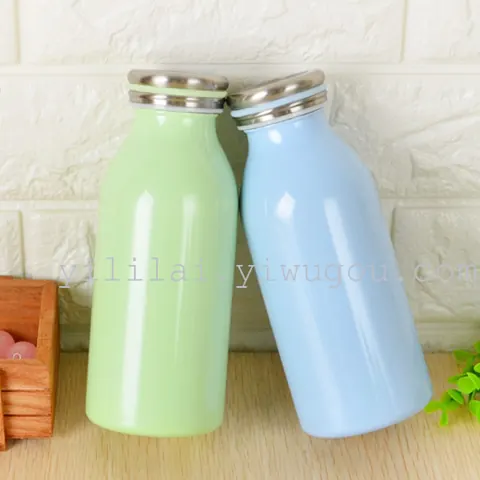 Double-wall steel milk bottle, 300 ml — supplier listing photo