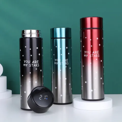 Vacuum flask with LED temperature lid — supplier listing photo
