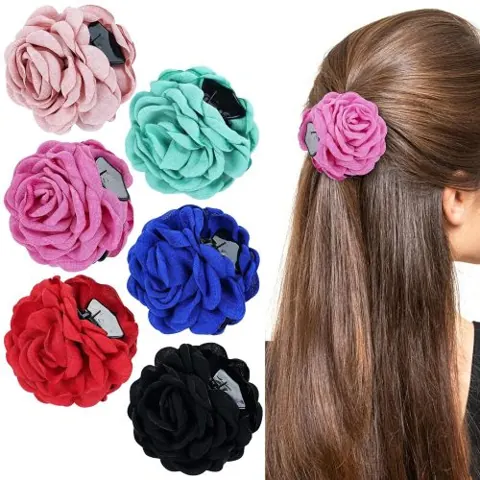 Fabric rose hair clip — supplier listing photo