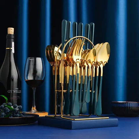 Gold stainless cutlery set — supplier listing photo