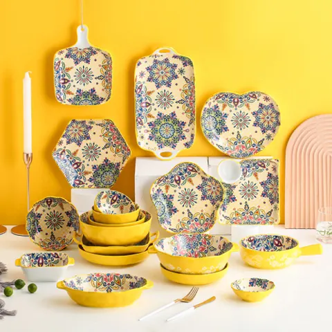 Bohemian underglaze bowls & plates — supplier listing photo